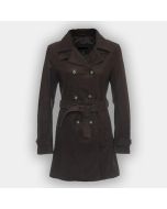 Women Fashion Real Leather Coat Brown