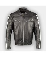 Mens Cafe Racer Biker Style Real Sheepskin Leather Jacket For Men With Removable Waistcoat Warm Inner