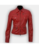 Leather Jacket For Women Red Fashion Leather jacket