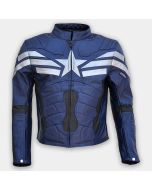 Captain America Motorcycle Racing Motorbike Leather Jacket New