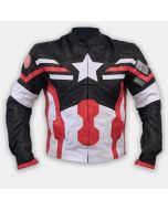 Mens Fashion Age Of Ultron Captain America Steve Rogers Motorcycle Leather Jacket New