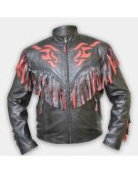 Mens Fashion Western Style Real Leather Motorcycle Jacket Stylish