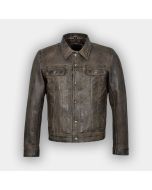 John Lennon Men's Classic Dirty Brown Real Leather Jacket