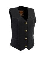 Leather Vest Real Leather Women Vest Black