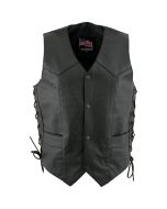 Leather vest top quality motorbike leather vest Genuine Leather Jacket Vest