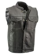 Leather vest top quality leather genuine motorbike jacket vest