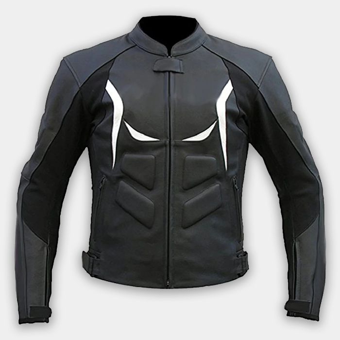 Mens Fashion Real Leather Motorbike Jacket Black MJ-16