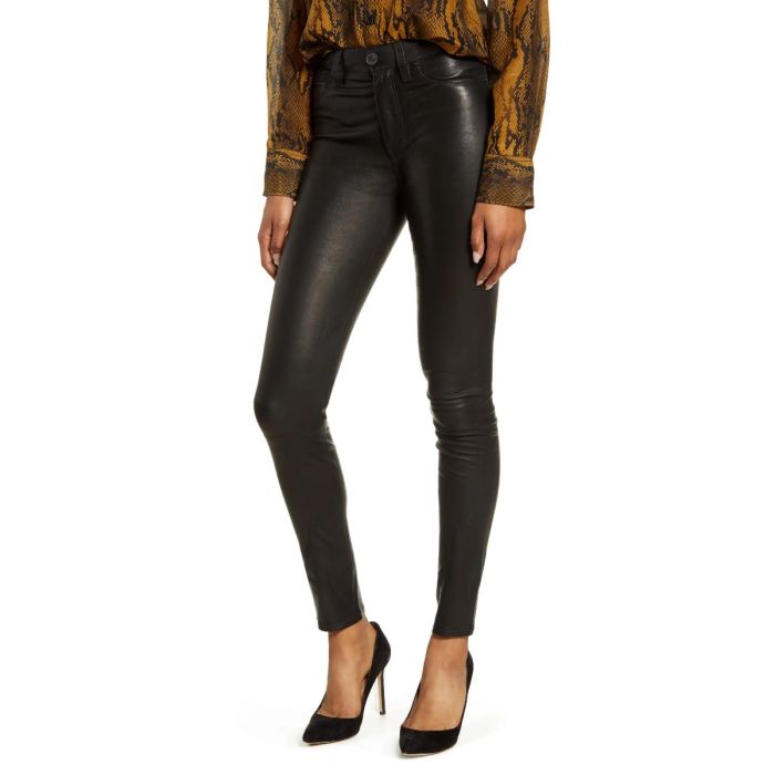 Leather Pant Black Real leather women pant 