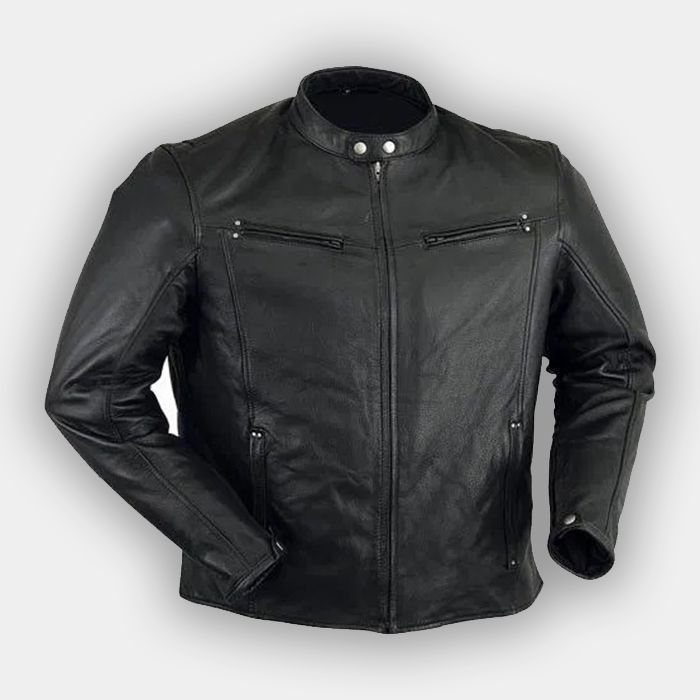 Mens Black Lambskin Leather Jacket Real Leather Jacket