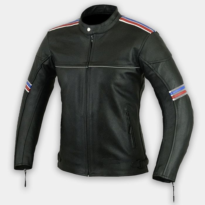 Men Motorbike Genuine Leather Motorcycle Biker Riding Jacket MJ-31