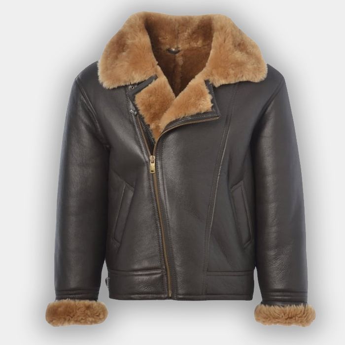 Leather Jacket Vintage Bomber Sheepskin Jacket