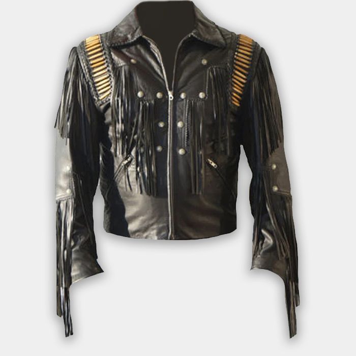 Fashion Men Western Style Real Leather Motorcycle Jacket