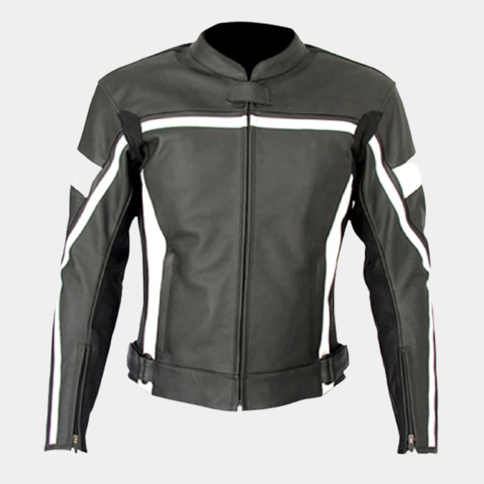 Mens Fashion Real Leather Motorbike Jacket Black New Design