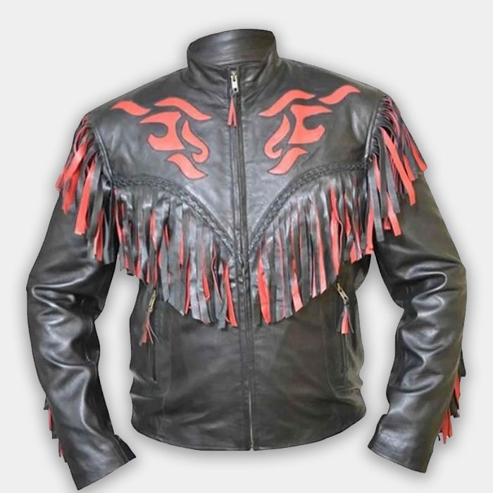 Mens Fashion Western Style Real Leather Motorcycle Jacket Stylish