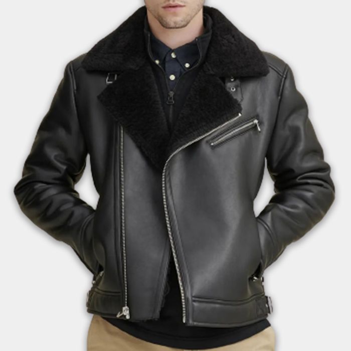 Aviator Leather Jacket New Real Leather 