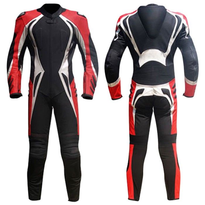 Leather Motorbike Suit Red