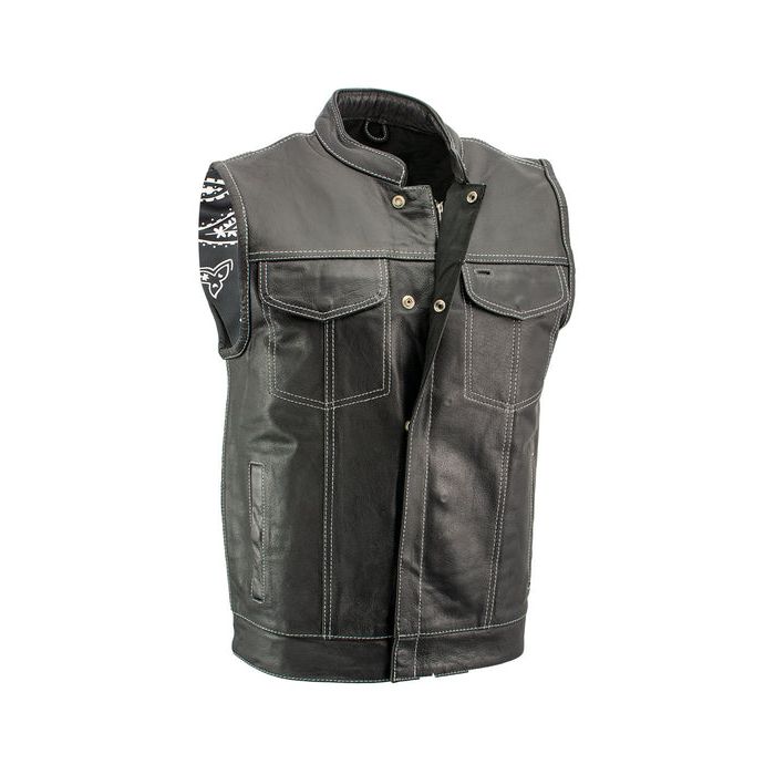 Leather vest top quality leather genuine motorbike jacket vest