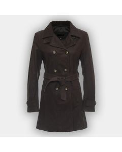 Women Fashion Real Leather Coat Brown
