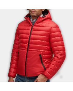 Leather Puffer Jacket Real Leather Removeable Hood