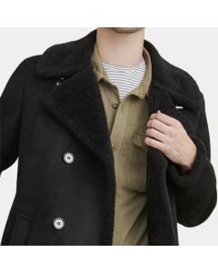 Leather Coat with sheep skin genuine leather new