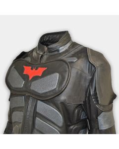 Men's Batman Dark Knight Arkham Real Leather Motorbike Jacket MJ-14