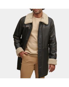Leather Jacket Coat Long Shearling Leather Coat