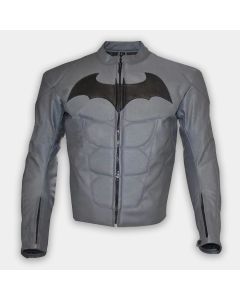 Mens Batman Dark Knight Real Leather Motorbike Jacket Gray Color New
