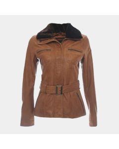 Women Real Leather Jacket with hood Leather Coat