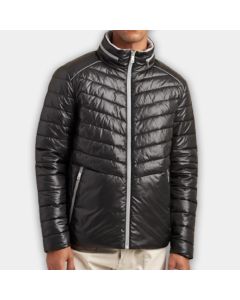 Leather Jacket Puffer Black Color Real Leather