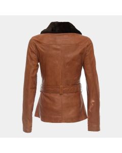 Women Real Leather Jacket with hood Leather Coat