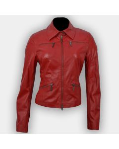 Leather Jacket For Women Red Fashion Leather jacket