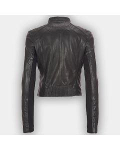 Women Black Leather Jacket Full sleeve real leather