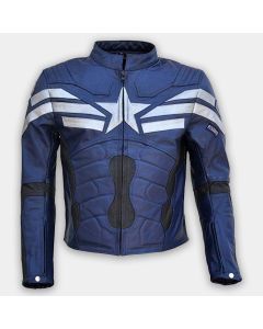 Captain America Motorcycle Racing Motorbike Leather Jacket New