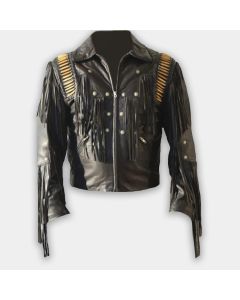 Fashion Men Western Style Real Leather Motorcycle Jacket