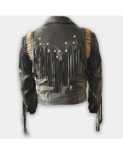 Fashion Men Western Style Real Leather Motorcycle Jacket