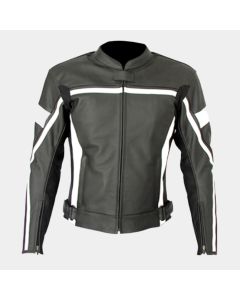 Mens Fashion Real Leather Motorbike Jacket Black New Design