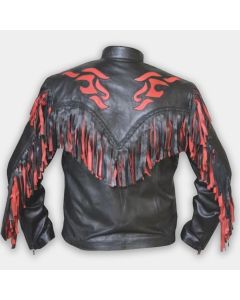 Mens Fashion Western Style Real Leather Motorcycle Jacket Stylish