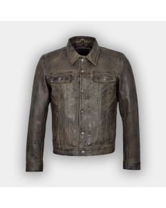John Lennon Men's Classic Dirty Brown Real Leather Jacket
