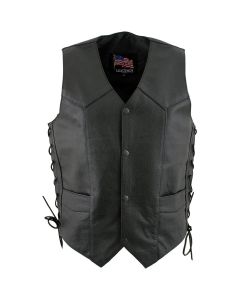 Leather vest top quality motorbike leather vest Genuine Leather Jacket Vest